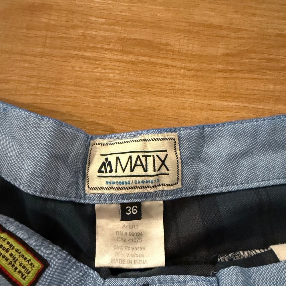 Matix Plaid Shorts Men's Size 36 Blue‎ Brown Casual Outdoor Summer